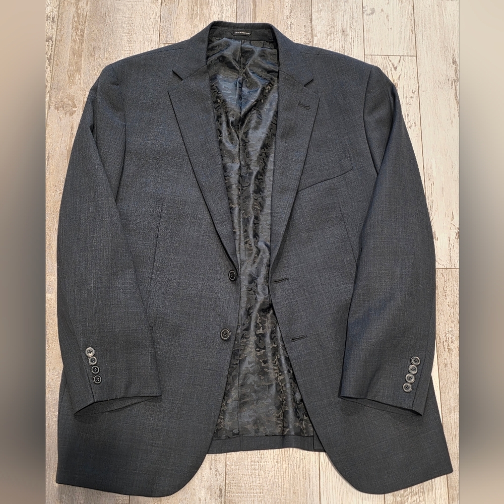 44R Men's Joseph Abboud Blazer Dark Gray Wool Blend Slim Flex Fit Sport Coat